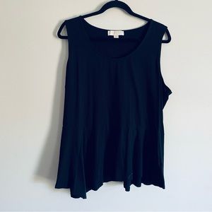 Michael Kors Women's Black Peplum Tank Top Plus Size 2X / XXL